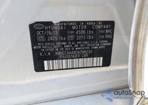 2013 Hyundai Sonata Hybrid Limited from USA, damaged, VIN KMHEC4A48DA098230